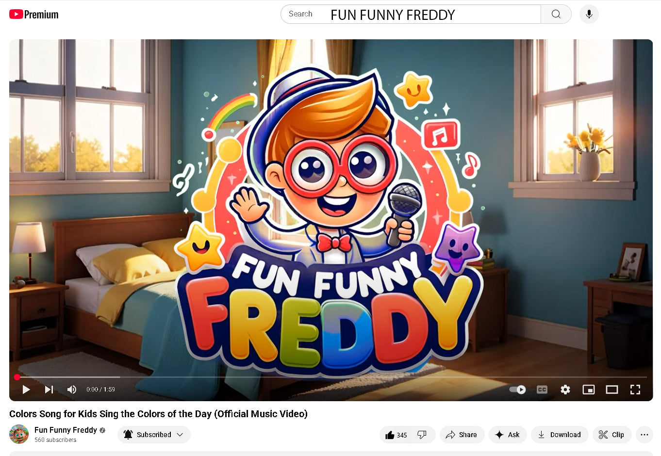 Load video: 🎨 Let’s sing the colors of the day!Join Fun Funny Freddy in this bright, cheerful kids’ music video as we sing and dance through the rainbow! Learn red, yellow, blue, green and more in this fun, educational color song for toddlers, preschoolers, and kindergarteners.🧒 Perfect for classrooms, family dance parties, and early learning!🎶 Catchy beats, colorful animation, and educational fun—all in one video!🔔 Don’t forget to SUBSCRIBE for more songs, stories, and silly adventures with Fun Funny Freddy!🎧 Now streaming on Spotify, Apple Music, and all music platforms!👉 #LearnColors #KidsSongs #PreschoolSongs #FunFunnyFreddy #ColorsOfTheDay #ToddlerMusic #ColorSong #BrainBrake #VEVOkids #EducationalSongs #SingAlong #KindergartenSongs #Shorts #DanceParty